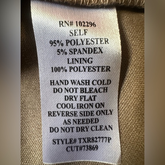 Connected Apparel Maren Gold Cowl Floor Length Dress Size 14P - Picture 5 of 6